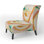 Multi-Color Abstract Waves IV - Upholstered Modern Slipper Chair, Green Accent Chair