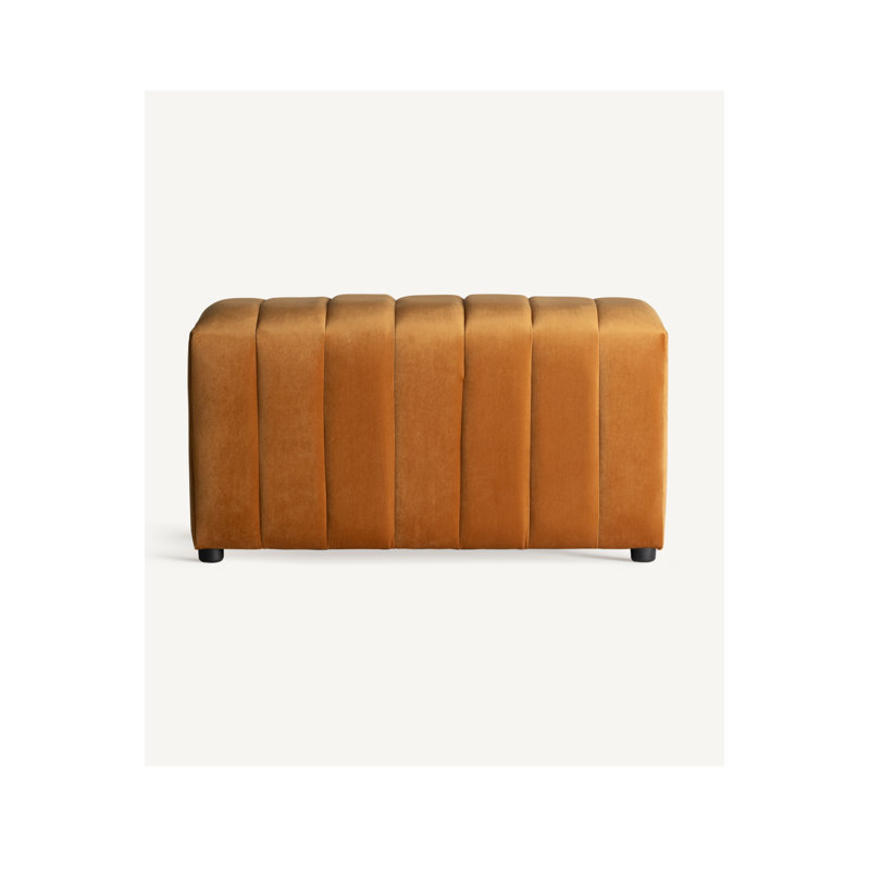 Ottoman Velvet Ottoman, Ochre