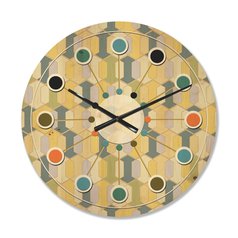 Horloge murale abstraite à motif géométrique II, Moyen