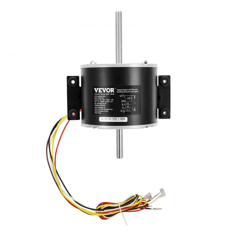1/4HP RV AC Fan Motor AC115V 3A 1650RPM Single Phase with 5uf/370V Capacitor