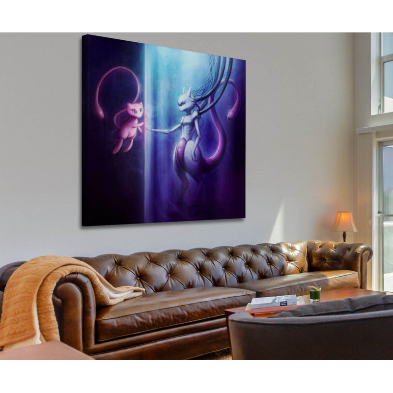 Mewtu And Mew by Jonas Jödicke - Wrapped Canvas Print, 61 cm H x 61 cm W