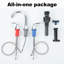 Robinet de salle de bain surdimensionné à 3 trous et 2 poignées avec bonde escamotable-125090466