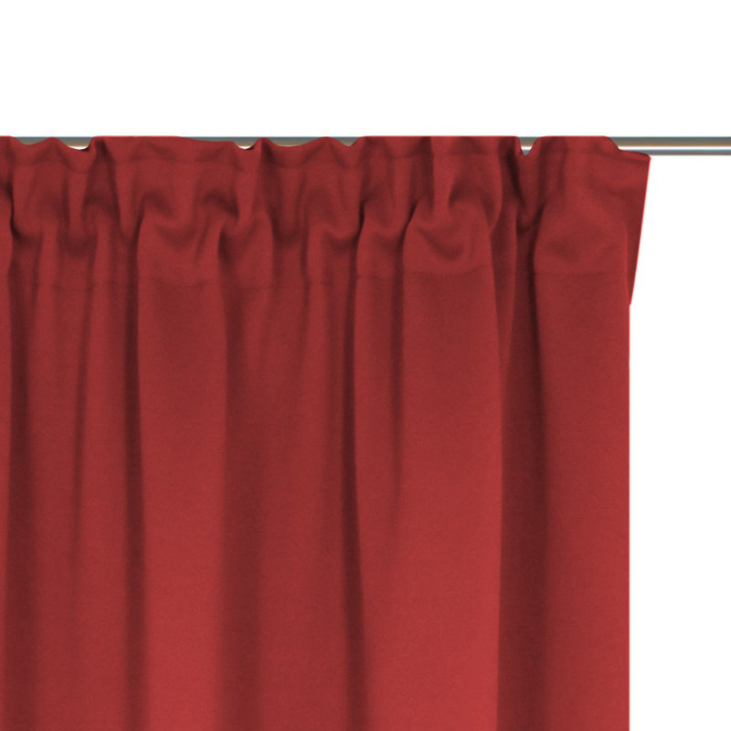 Polyester Blackout Pinch Pleat Curtain Panel, 142cm wide x 355cm high, Red