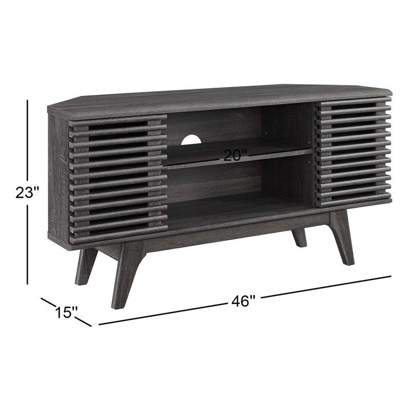 Render 46" Corner TV Stand by Modway, Charcoal