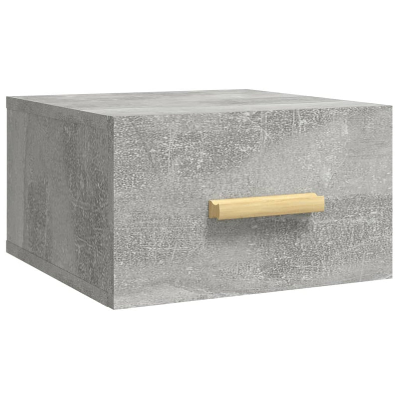 17 Stories Wall-Mounted Bedside Cabinet, Grey, Individual
