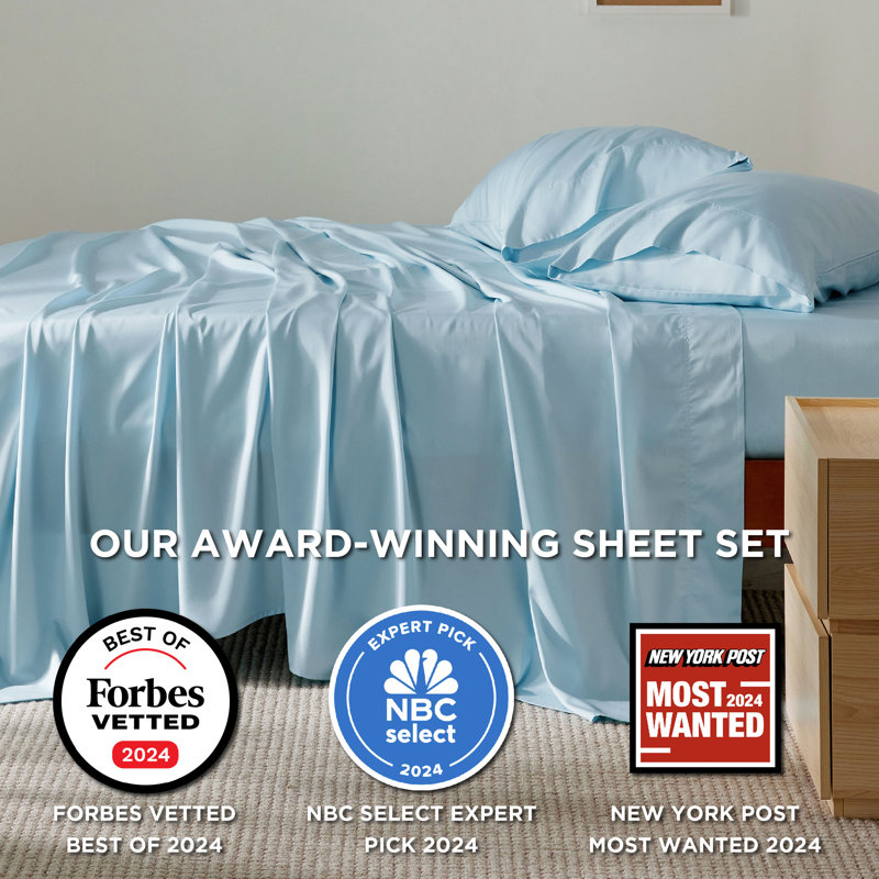 Essential Collection Cooling Rayon Derived from Bamboo Sheet Set, Teal Blue, California King Sheet Set with 2 Pillowcases