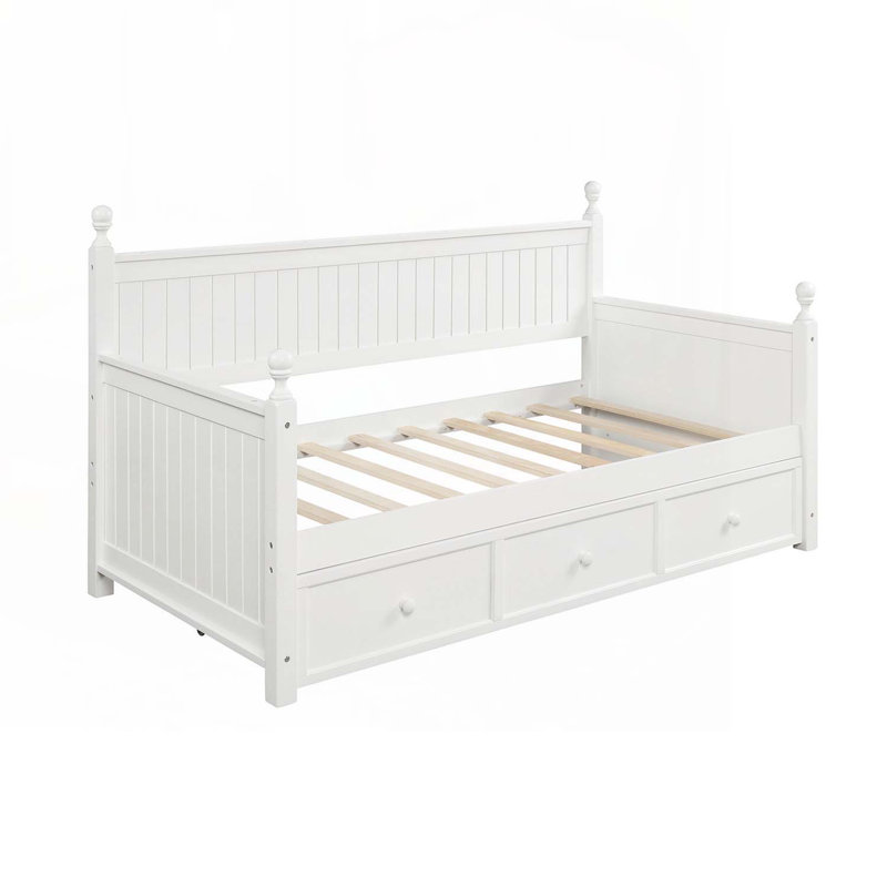 Velvet Upholstered Platform Bed with Wingback Headboard, White