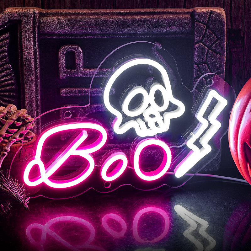 Enseigne néon 7,9 "Skull Boo Led