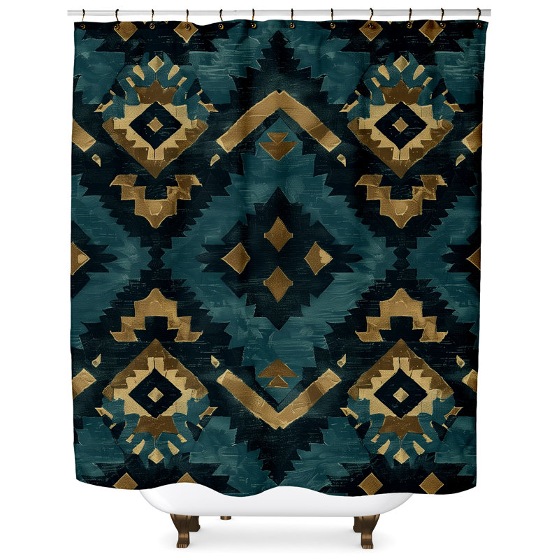 Rideau de douche Tirza Ikat, H 84 po x l 71 po