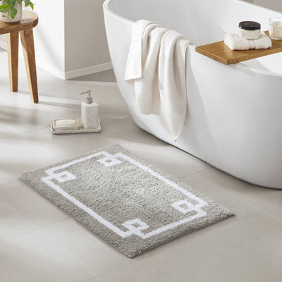 100% Cotton Tufted Bath Rug with Non-Slip Backing