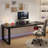 Black rectangular solid wood desk-1452694770