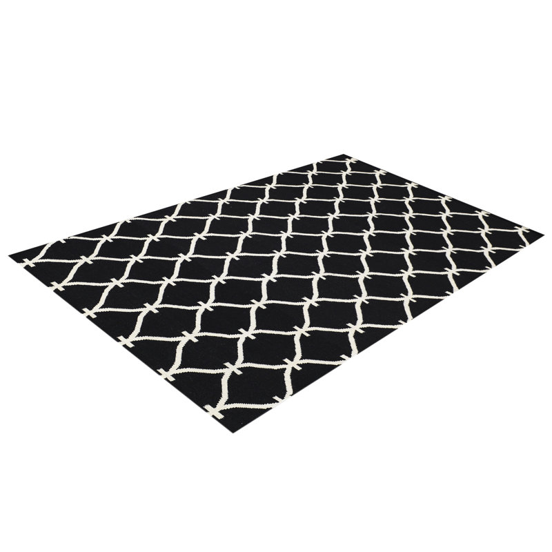 Belinda Geometric Wool Hand Woven Area Rug, Rectangle 120 x 140cm