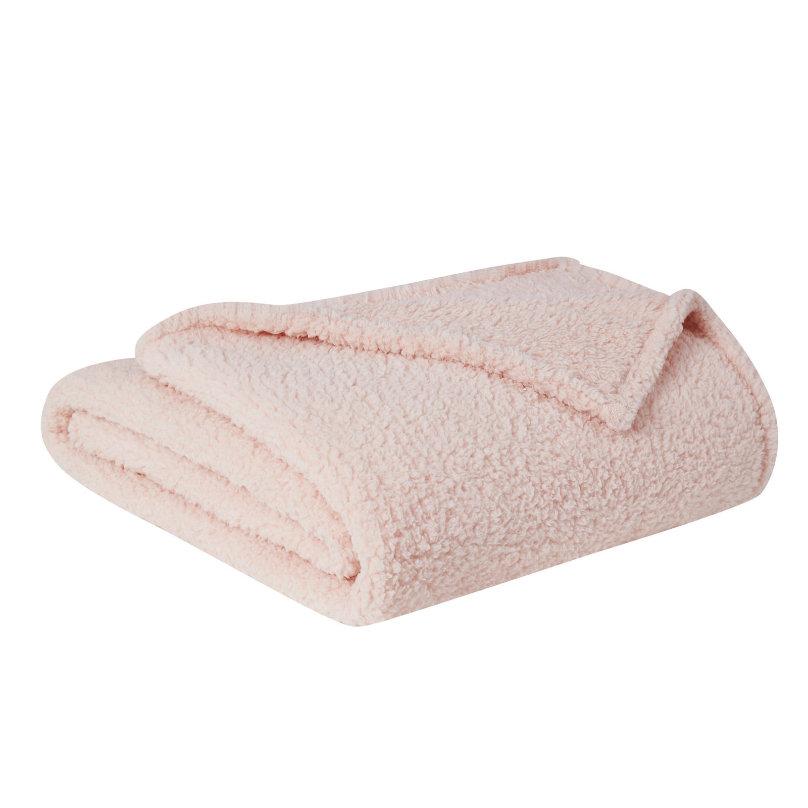 Barbrook Plain Weave/SHERPA Throw Blanket, Blush