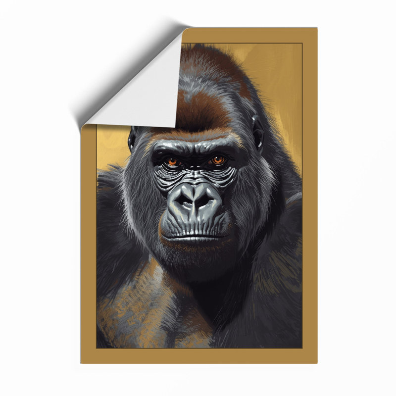 Gorilla Contemplation Modern - Print, Unframed, A4 - 29.7 x 21.0 cm