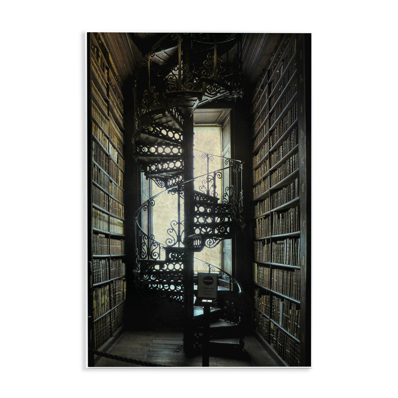 Bibliothèque rétro, art mural en spirale sur escaliers par Graffi *ee Studios, H 15 po x l 10 po