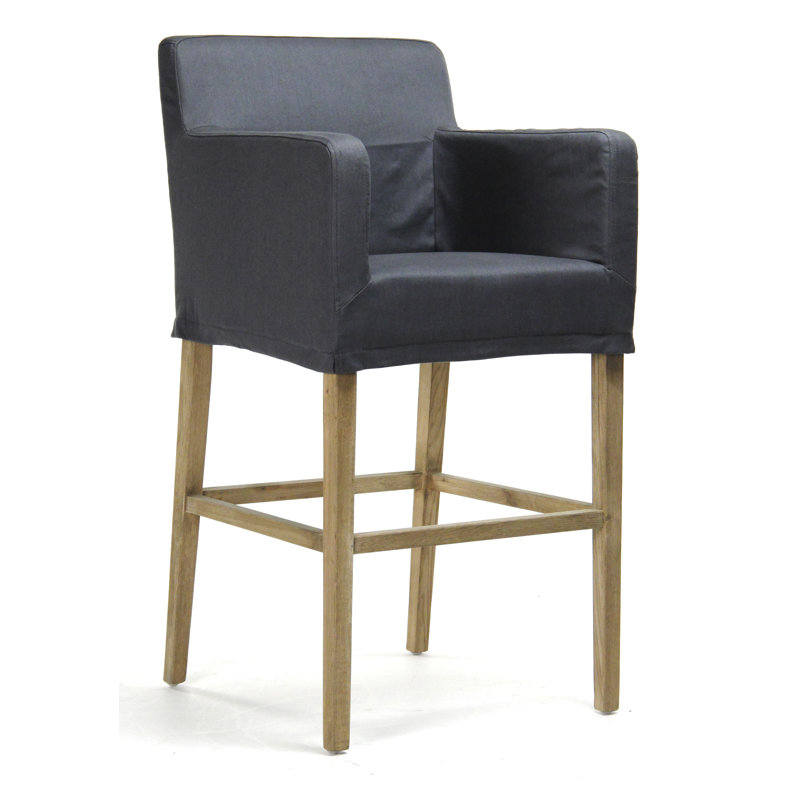 Avignon Bar and Counter Stool, Cotton-Navy, Bar Stool (29.5" Seat Height)