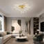 Plafonnier moderne en cristal doré à 3 anneaux avec base en métal et accent de cristal K9-1218245485-1218245487