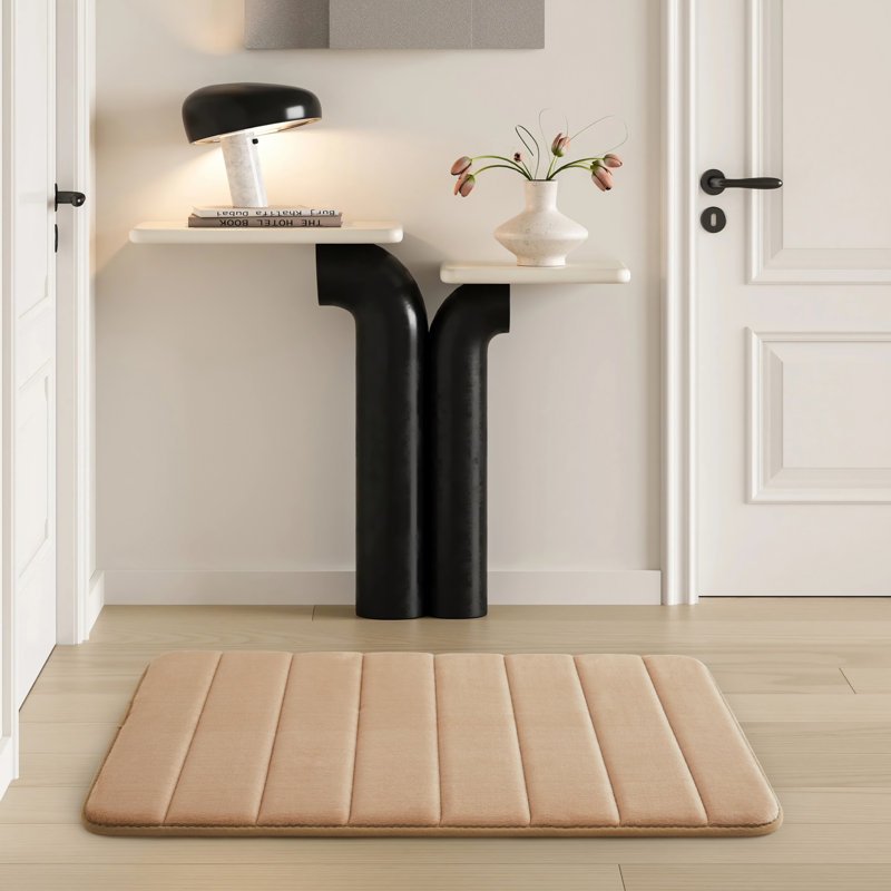 Nasier Memory Foam Non-Slip Bath Mat, Beige, 50x80
