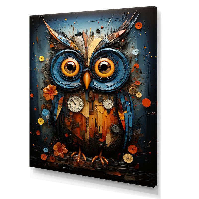 Mysterious Owl Blooms IV, Toile tendue, H 32 po x l 16 po x P 1 po
