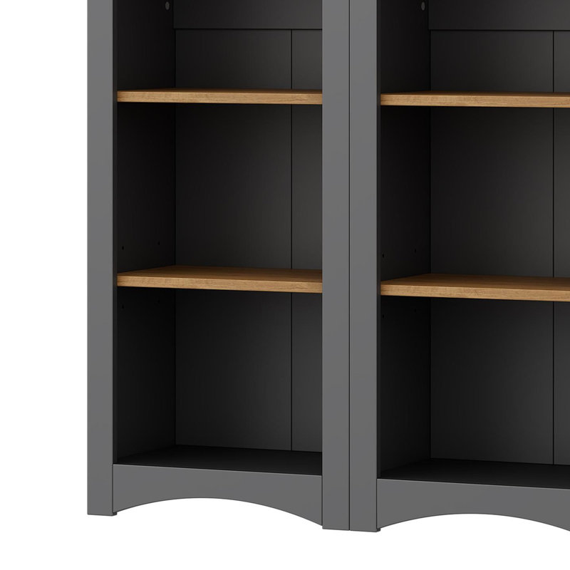 Bibliothèque grise en 2 parties, avec étagères ajustables, pour bureau, chambre, armoire de rangement de 183 cm de haut, salle à manger, chambre