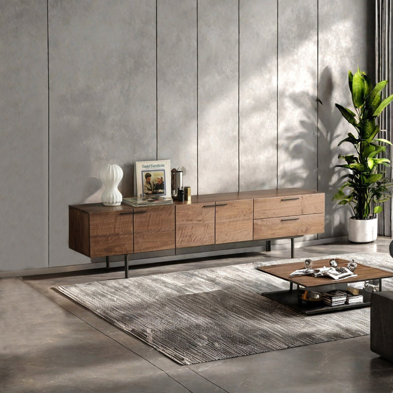 European style minimalist TV stand, 78.74"