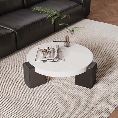Table basse ronde de style crème