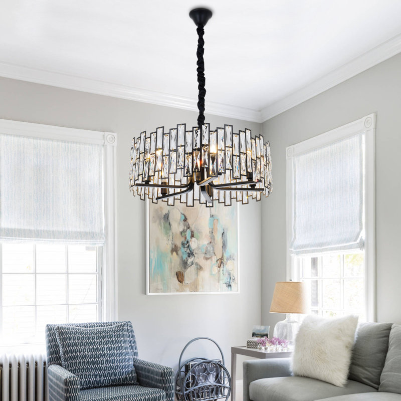 6 lumières modernes cristal Chanderlier