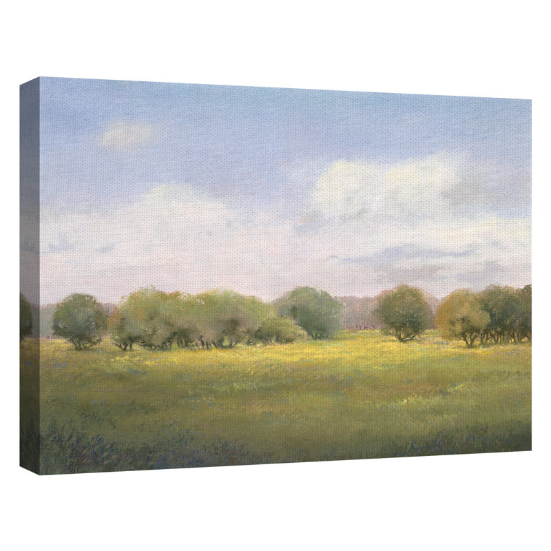 Peaceful Meadow Landscape Canvas Art for Kids Room