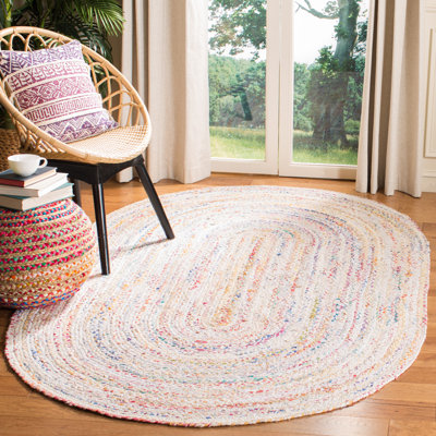 Tapis abstrait en coton tissé à la main Hurst 