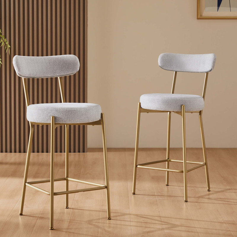 Tabouret d'appoint en métal Bainton, Blanc