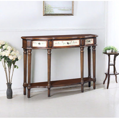 Console élégante avec motifs floraux peints à la main