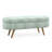 Ottoman Oval Storage Bench,Rubber Wood Legs, Gray (43.5"X16"X16") Cyan-1626827313