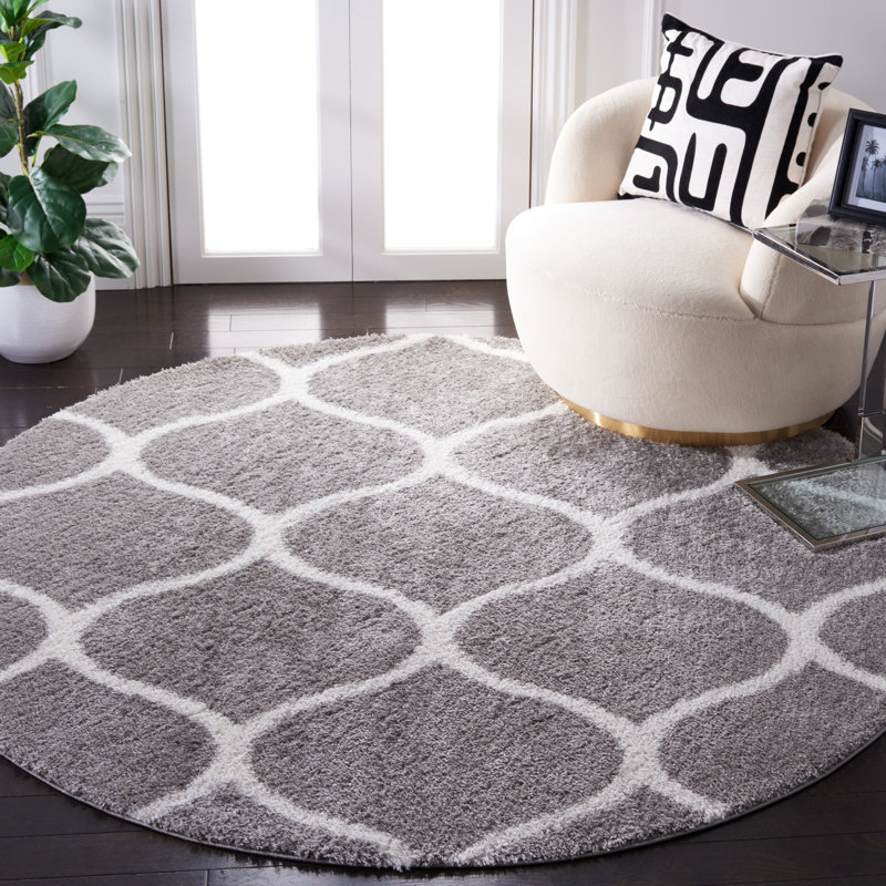 Fimmie Tahoe Shag Performance Geometric Rug, Round 6'7"