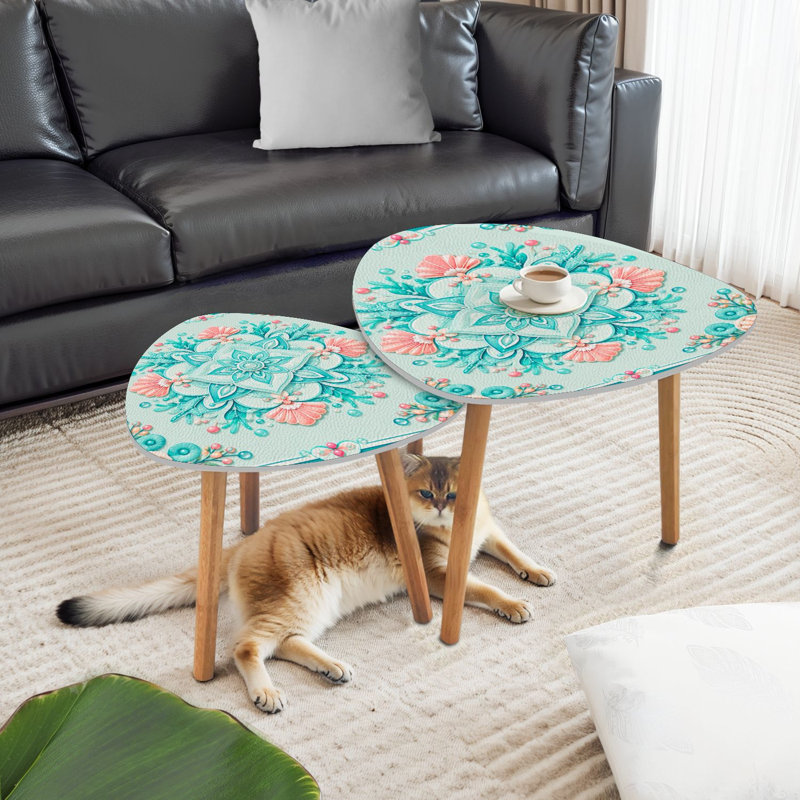 Ensemble de 2 tables basses gigognes Triangle