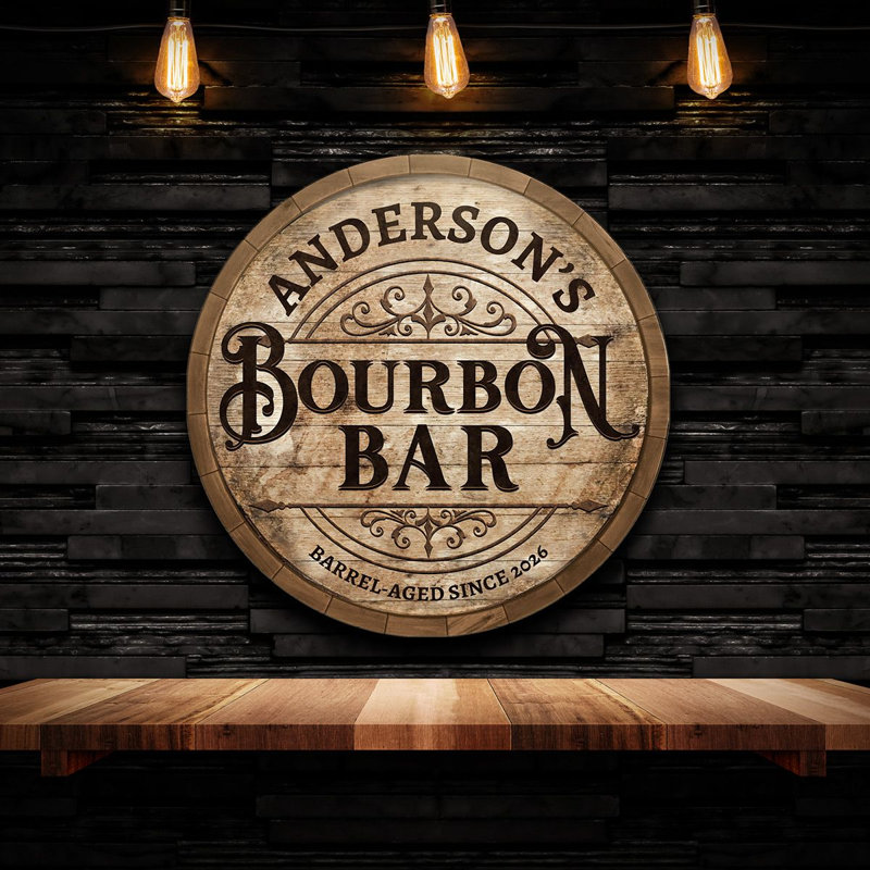 Plaque de bar Bourbon personnalisée, Oui
