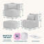 icon Noa Modular Bean Bag Sofa, 4 Piece, Jumbo Cord, Sage Green-1268215602