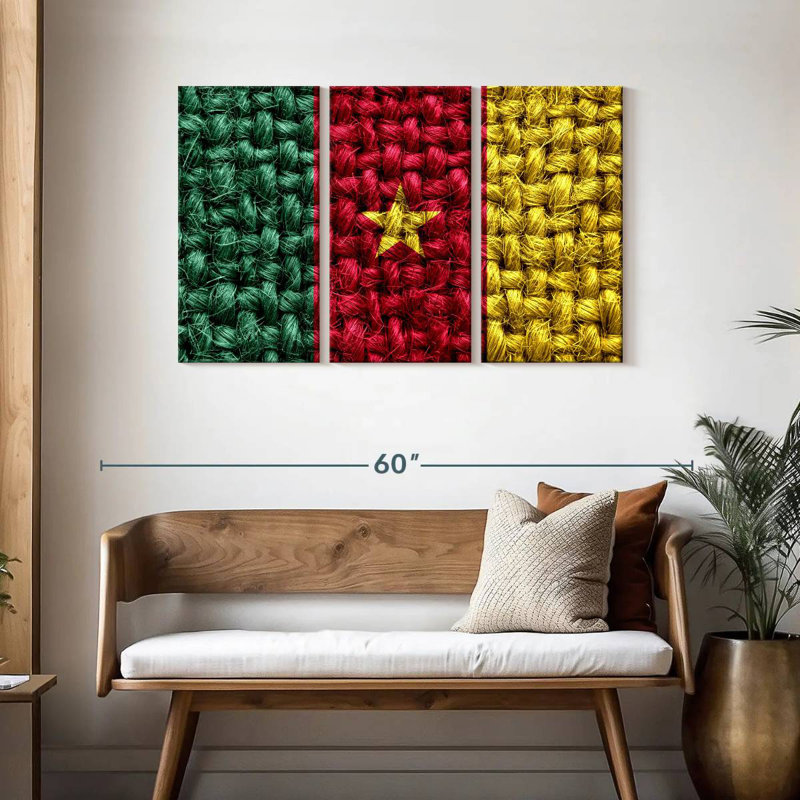 Straw Weave Cameroon Flag