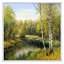 «Beautiful Summer River Green Landscape V», peinture sur toile encadrée