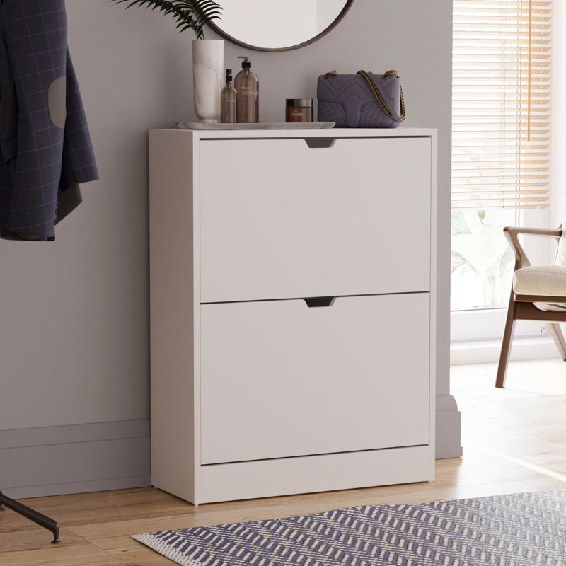 12 Pair Shoe Storage Cabinet, White