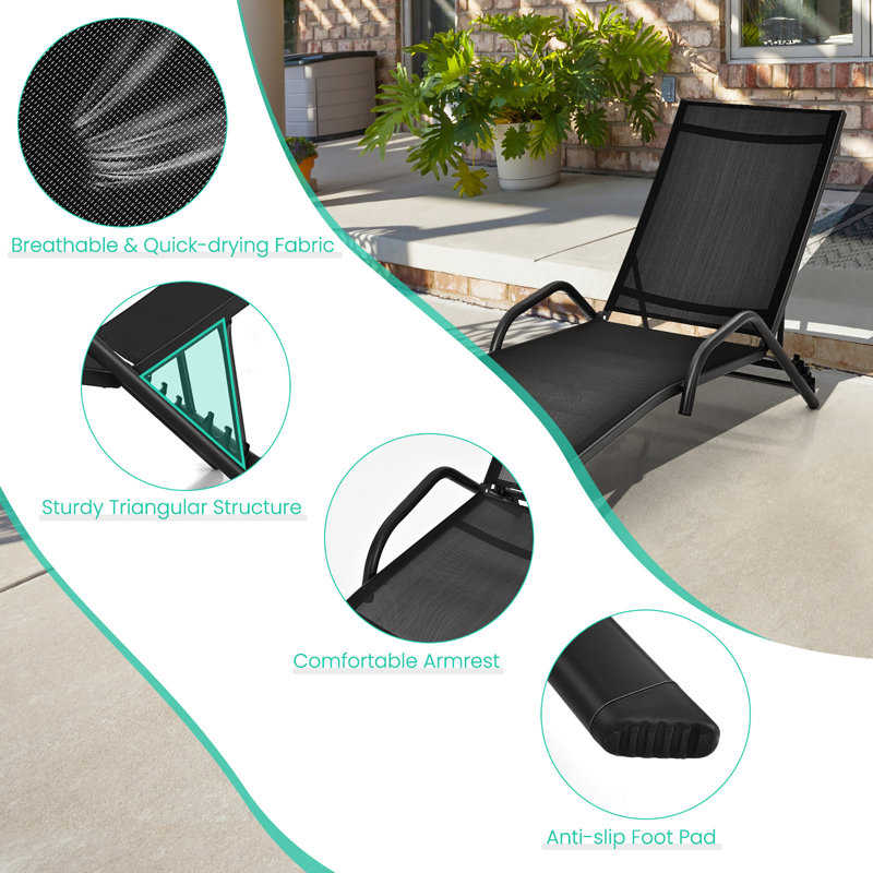 Billett Outdoor Metal Chaise Lounge