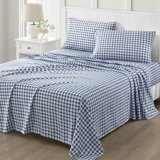 Ultra Soft Brushed And Washed Microfiber 4 Piece Sheet Set, Easy Care, Comfy Bed Sheets With Deep Pocket, 1 Flat Sheet, 1 Fitted Sheet, 2 Std. Pillowcases, Queen Size, Navy Blue