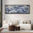 Abstract Blue Ocean Waves - Oversized Framed Wall Decorations Canvas Print-111654100-111654098