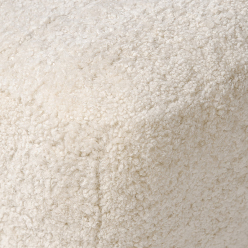 Oslo Ottoman, Beige Shearling, Worn Oak