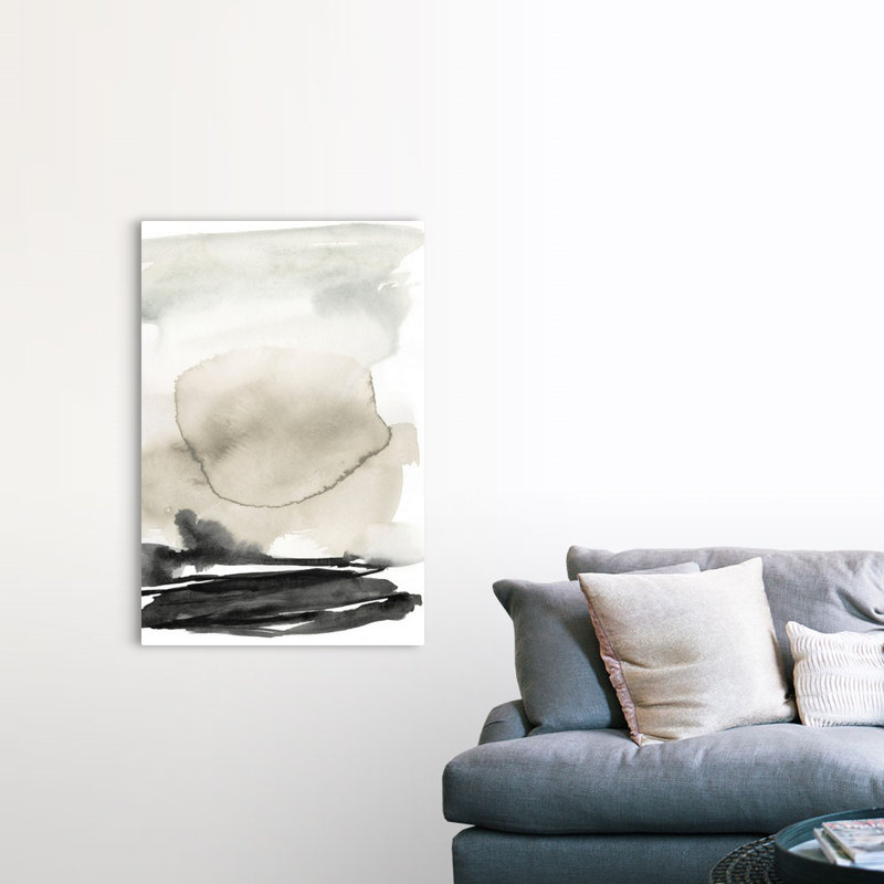 «Ebony Horizon Triptych II» par Jennifer Goldberger - reproduction d'art, H 48 po x l 32 po x P 1,25 po, Toile tendue