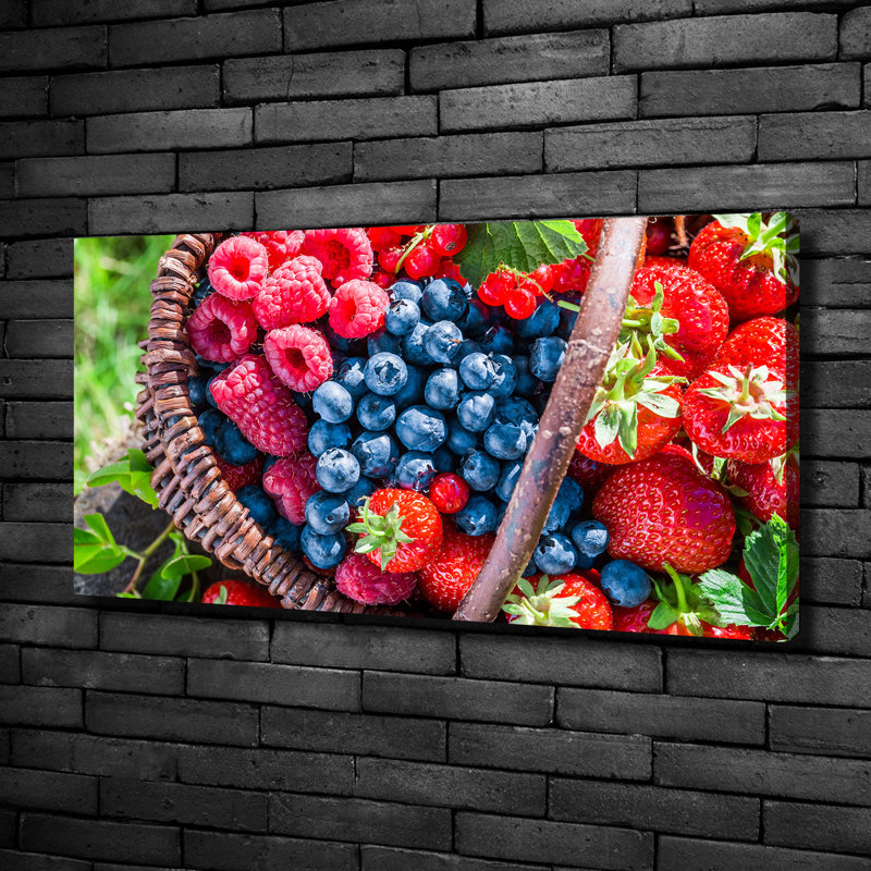 A Basket Of Forest Fruits - Wrapped Canvas Print