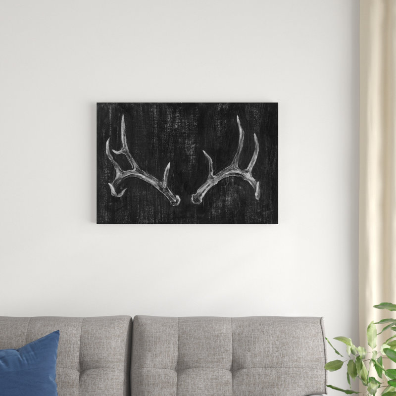 «Rustic Antler II» par Ethan Harper - reproduction d'art sur toile, H 20 po x l 30 po, Toile tendue, Sans cadre