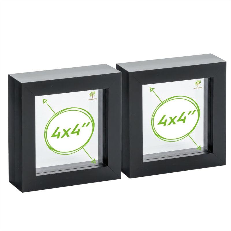 Nicola Spring - 3D Box Photo Frames, 12.5cm H x 12.5cm W x 3.5cm D, Black