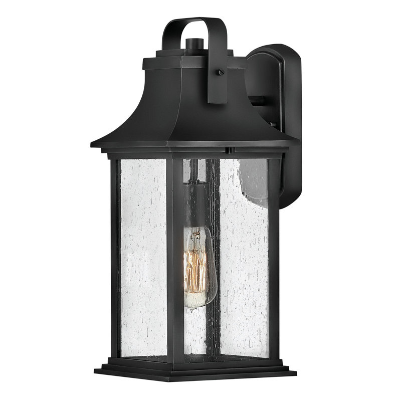 Lanterne murale d'extérieur à 1 ampoule Sereia, H 16,75 po x l 7,25 po x P 8,25 po, Noir