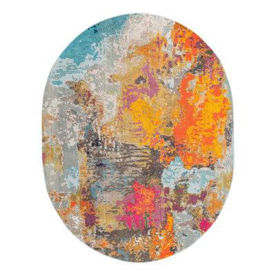 Washable Abstract Indoor Rug
