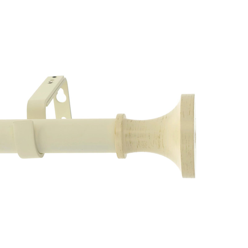 Tringle à rideau simple réglable 1 po Natalee, H 1 po x l 120 po x P 7 po, Blanc doré de France